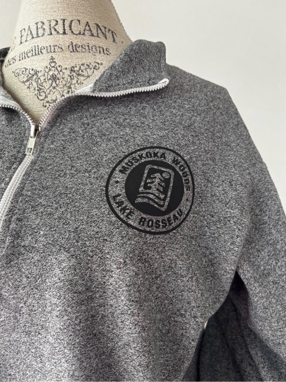 Women’s Gray Muskoka Woods Quarter-Zip Sweater - Picture 3 of 6